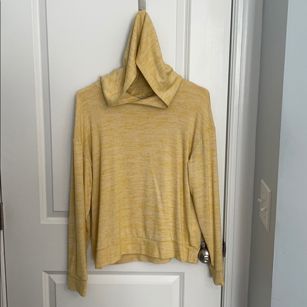 Yellow hooded sweatshirt